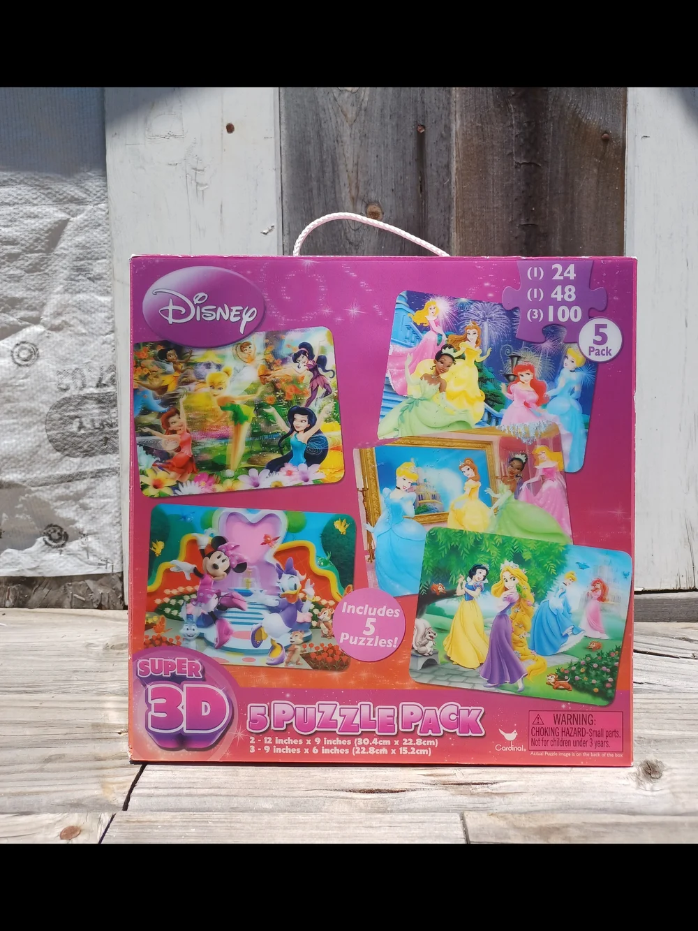 Disney Princess 3D Puzzle Pack - Pink - 5 Puzzle Set
